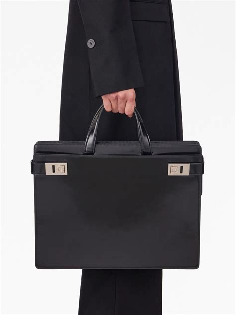 salvatore ferragamo gancini buckle briefcase